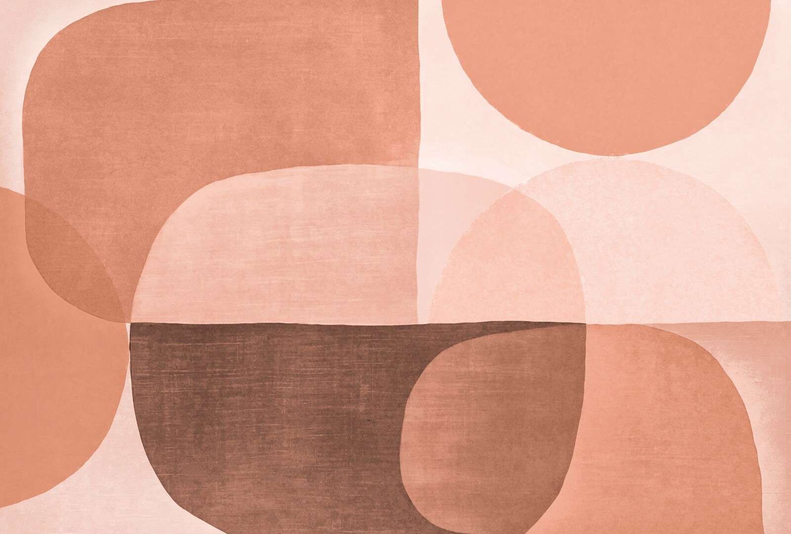 Rundliche Formen im Mid-Century-Stil, Mokka-Mousse