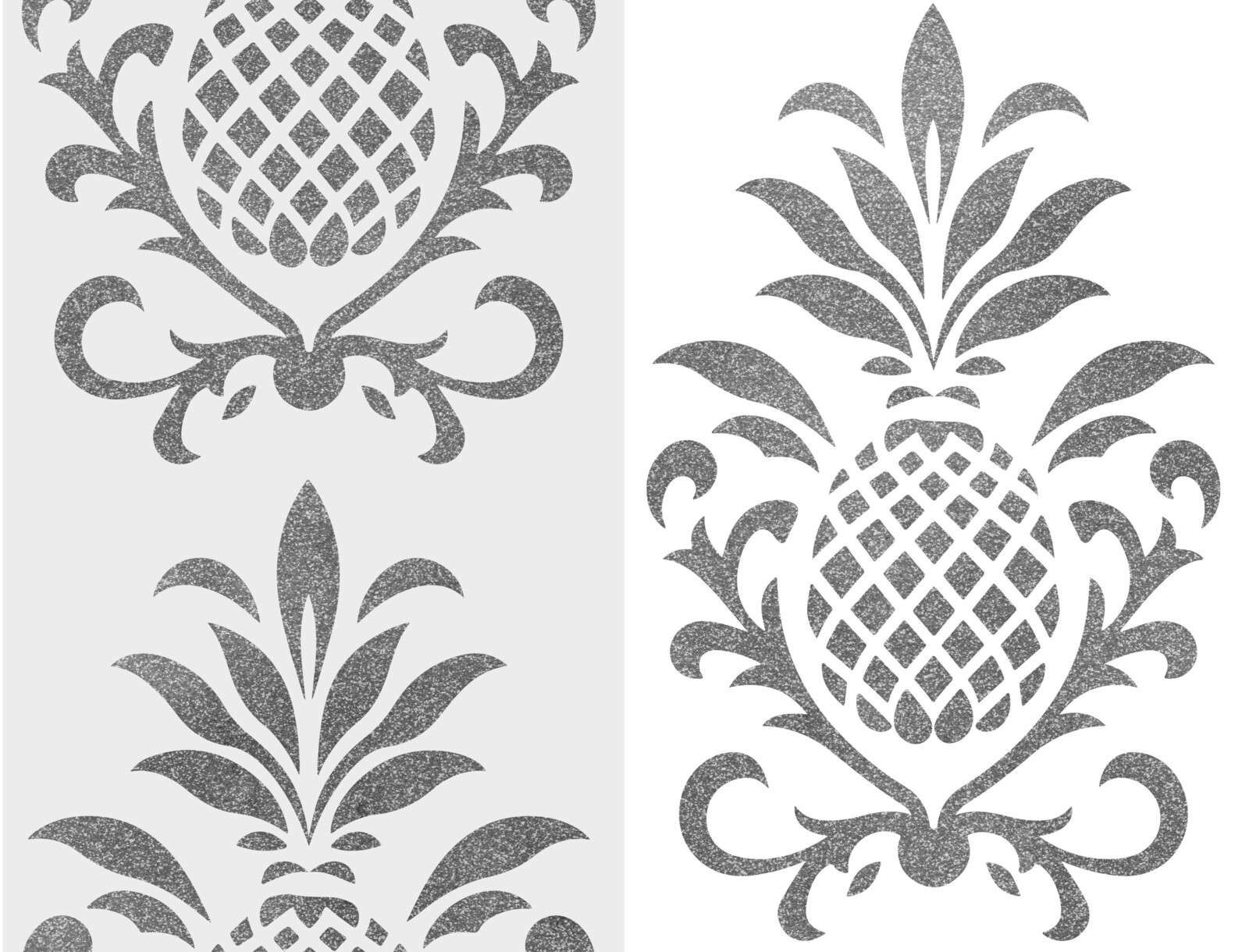 Königliche Ananas Eleganz Silbergrau