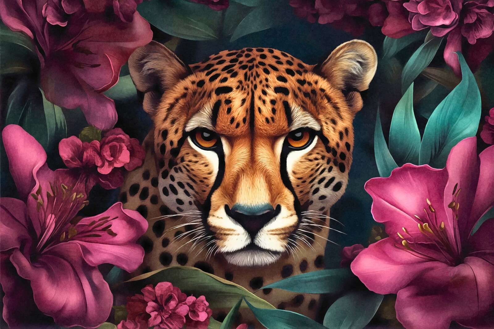 Wilde Geparden-Anmut und exotische Blüten