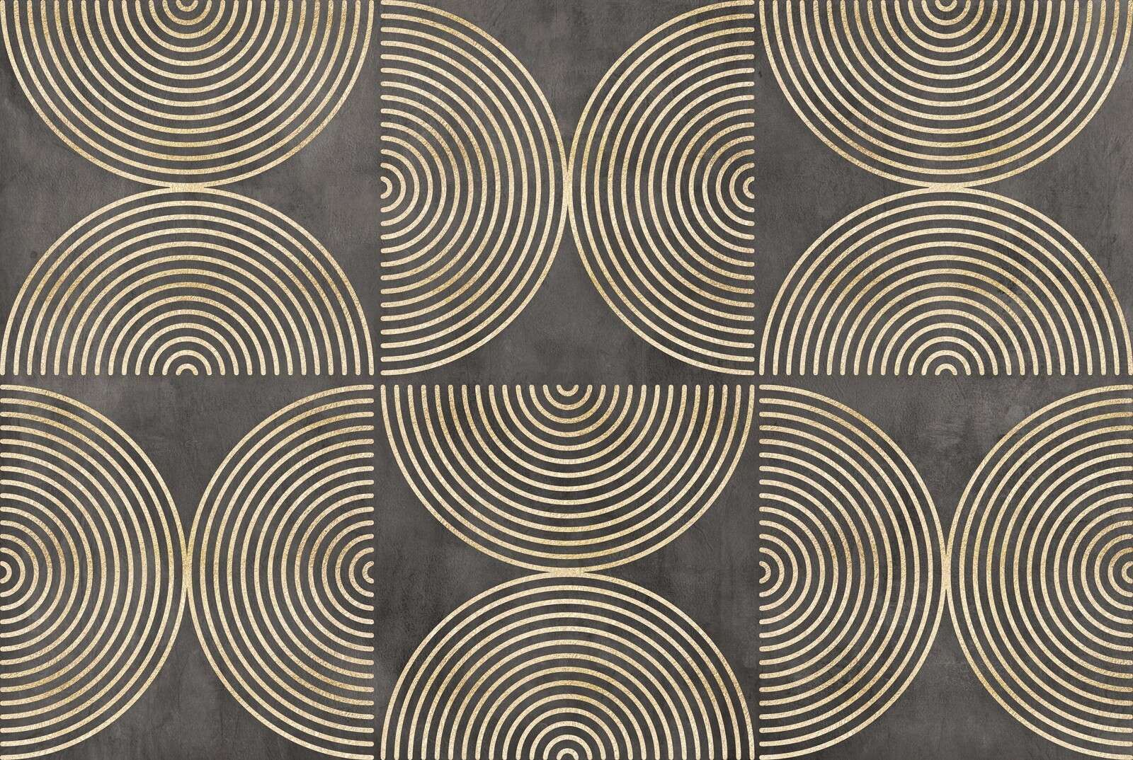 Eklektischer Kreis Moderne Kunst Gold Braun
