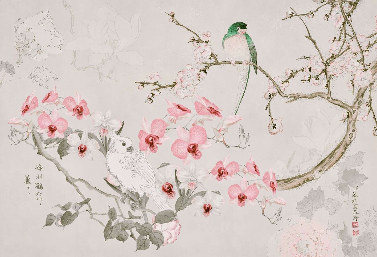 Chinoiserie mit Kakadu