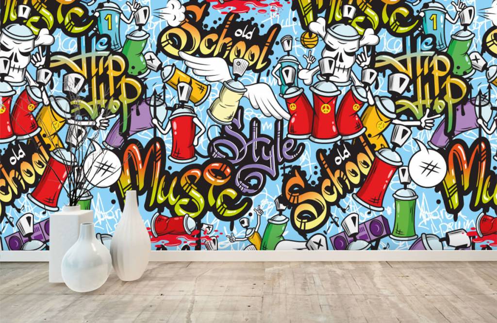 Kinder Tapete  - Musik-Graffiti - Kinderzimmer 7