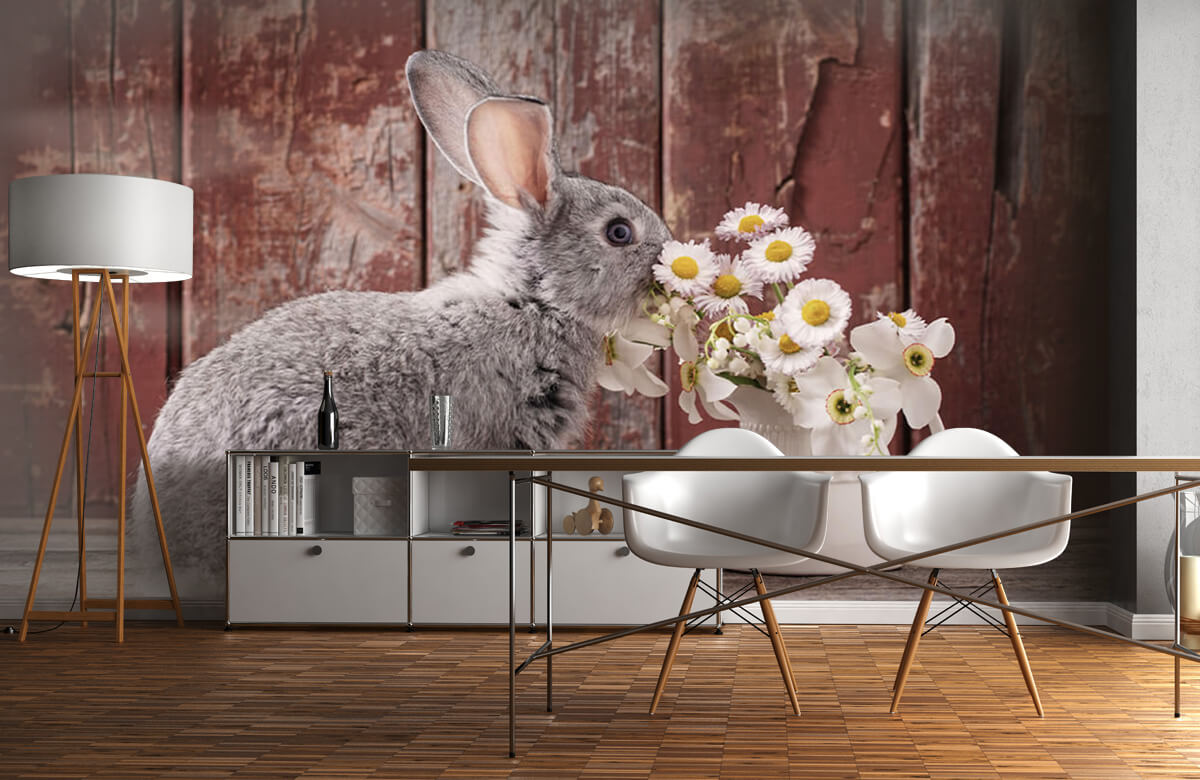 Wallpaper Kaninchen mit Gänseblümchen 11