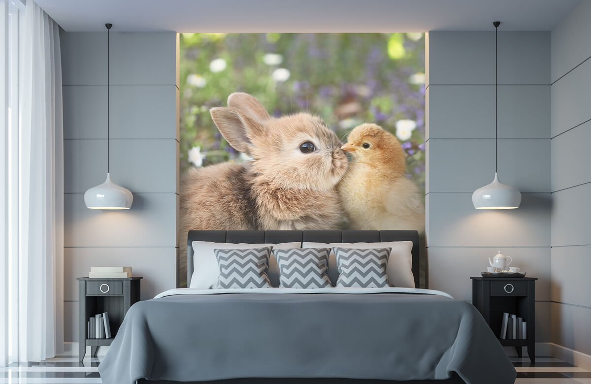 Wallpaper Kaninchen und Küken 11