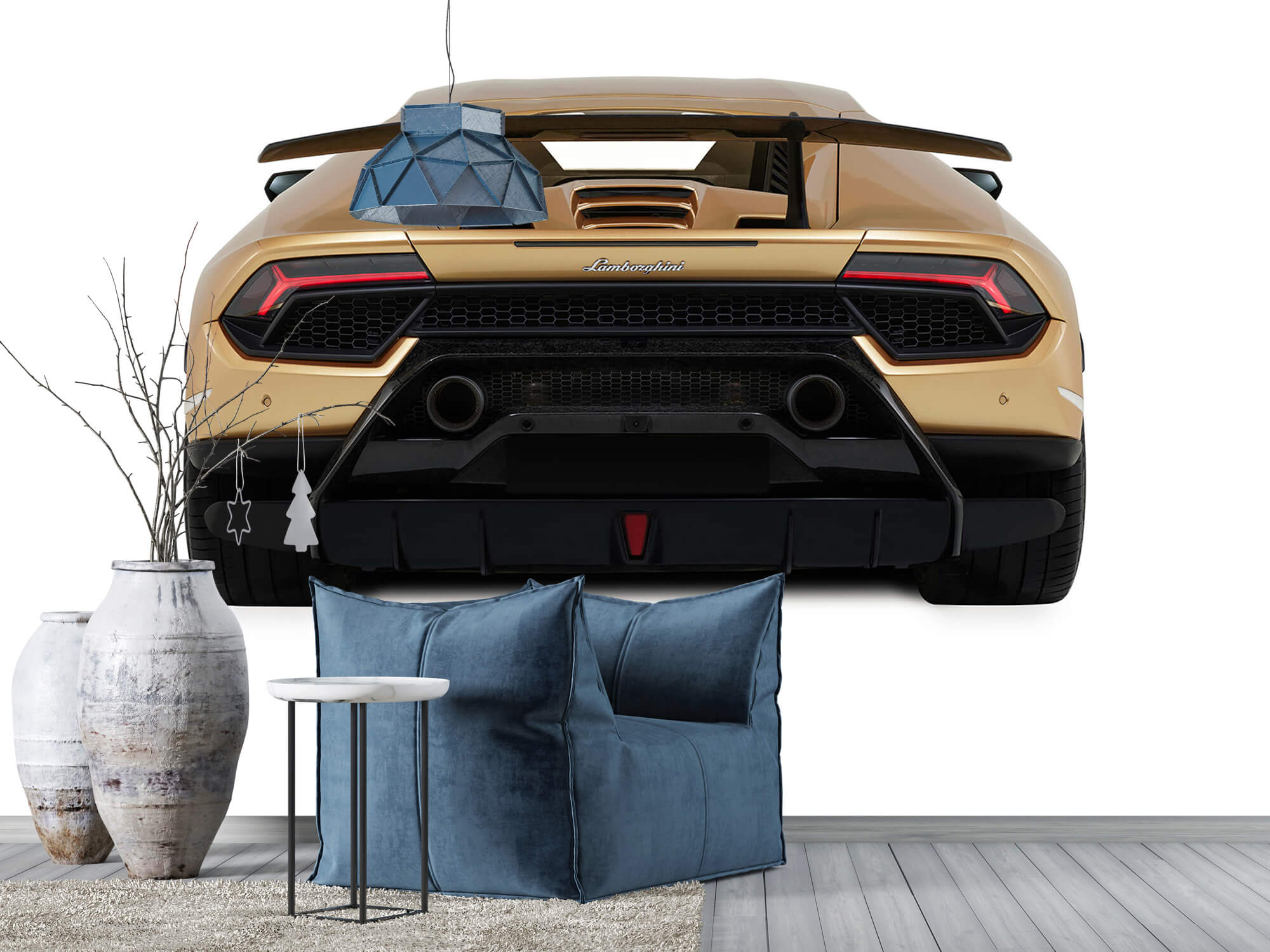 Wallpaper Lamborghini Huracán - Rückansicht, weiß 9