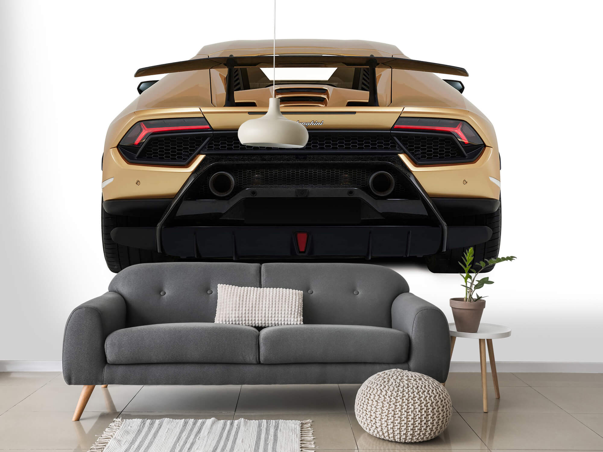 Wallpaper Lamborghini Huracán - Rückansicht, weiß 3