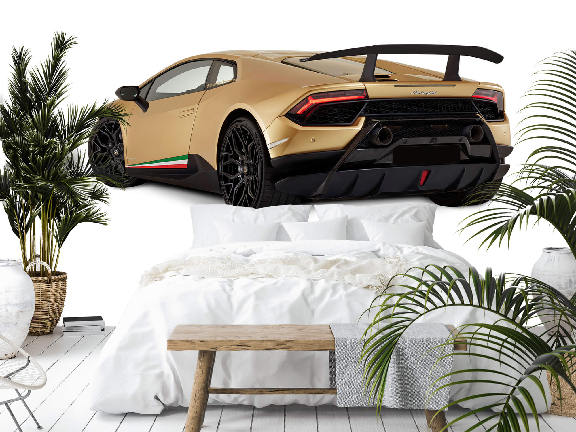 Wallpaper Lamborghini Huracán - Linke hintere Seite, weiß 2