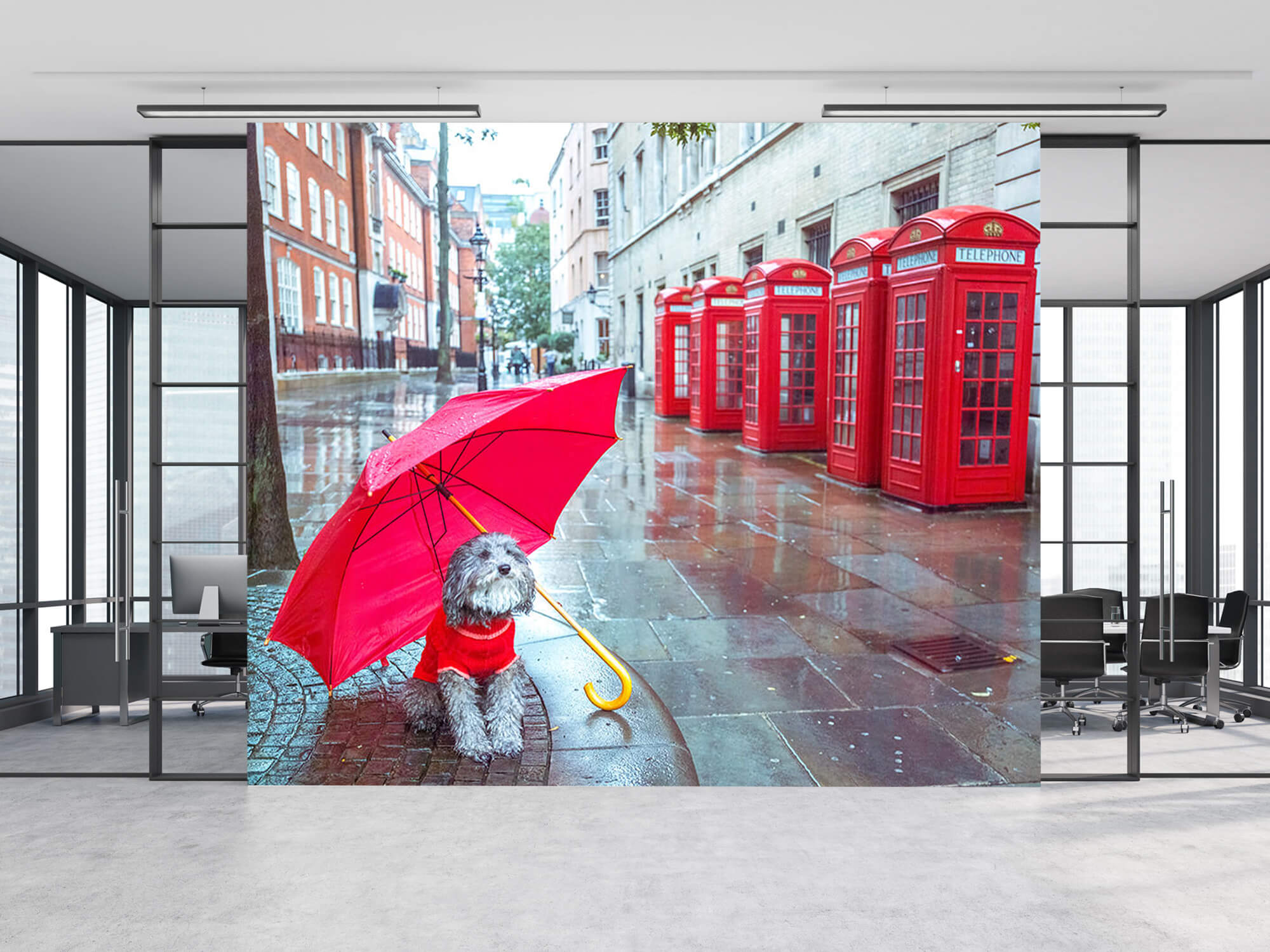  Hund mit Regenschirm 2