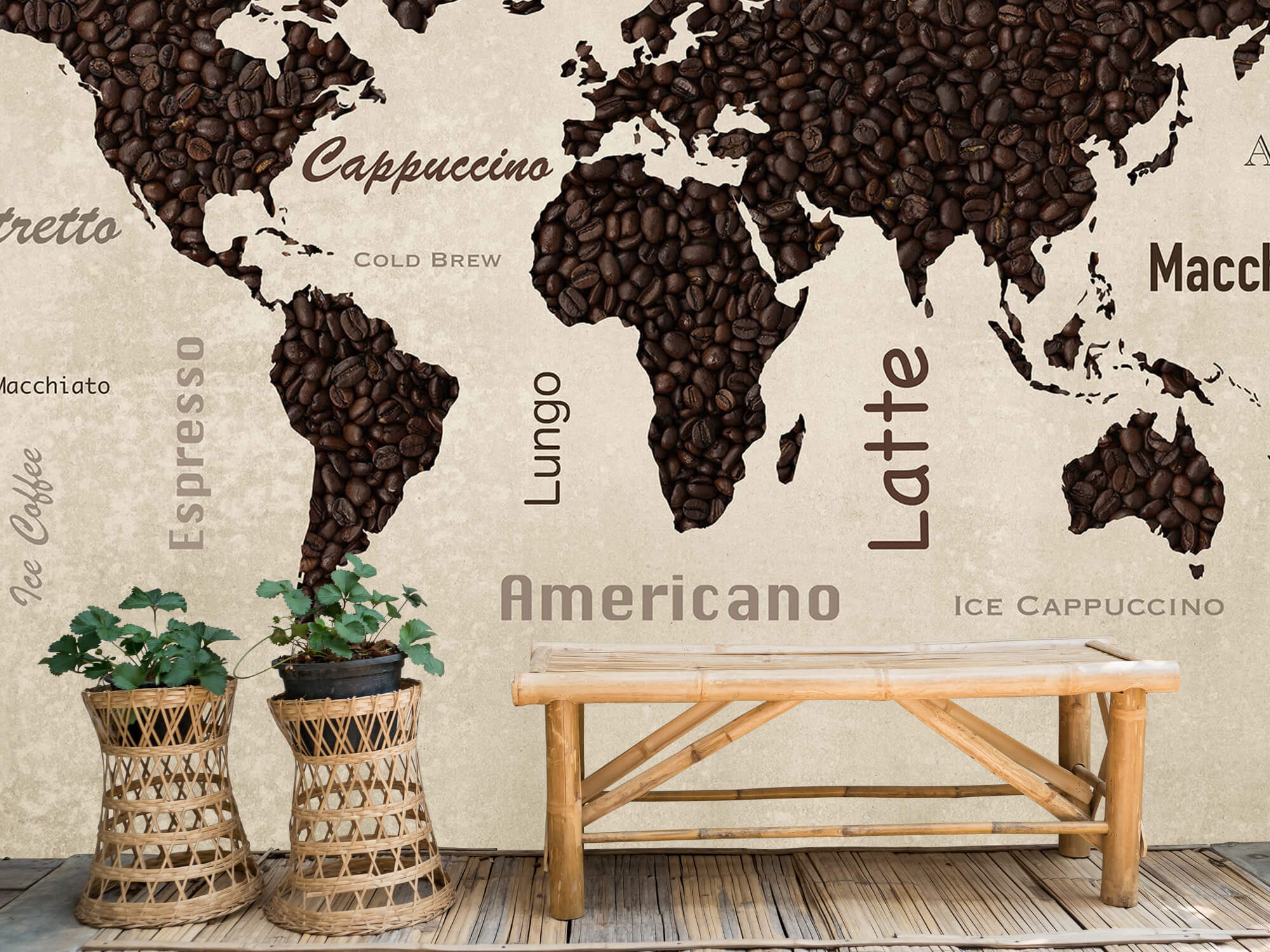 wallpaper Weltkarte Kaffee 1